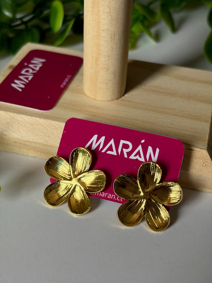 Aros flores dorados 2
