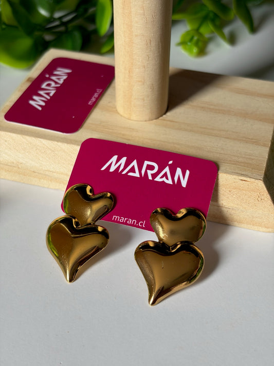 Aros corazón dorados3