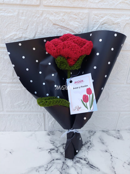 Rosa Eterna Tejida a Crochet