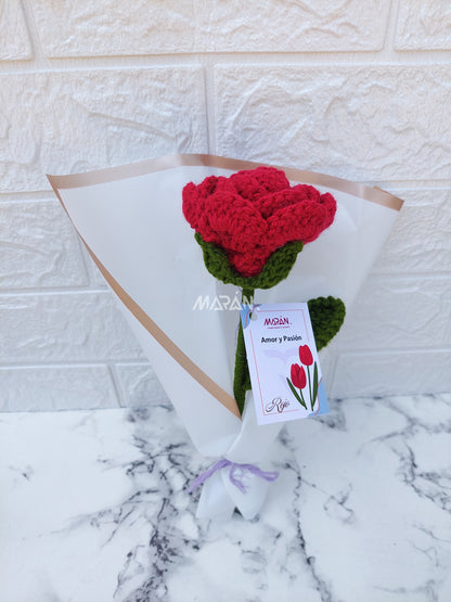 Rosa Eterna Tejida a Crochet