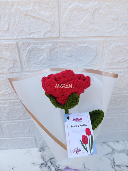 Rosa Eterna Tejida a Crochet