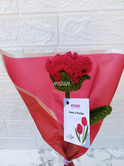 Rosa Eterna Tejida a Crochet